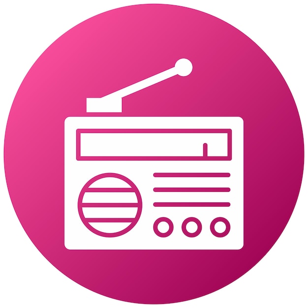 Estilo de icono de radio de diseño vectorial