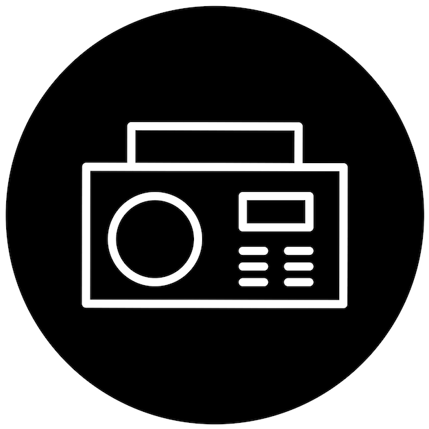 Estilo de icono de radio de diseño vectorial