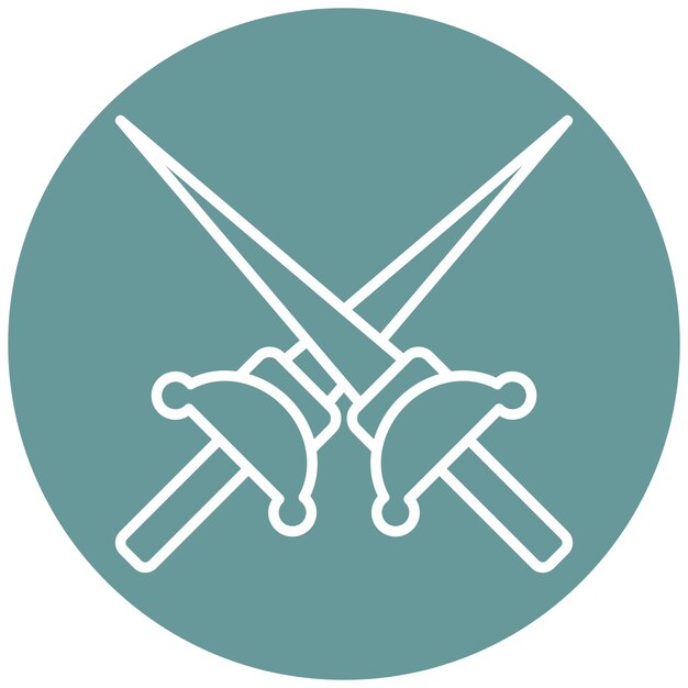 Estilo del icono del Rapier de diseño vectorial