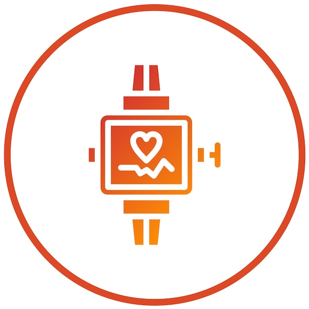 Estilo del icono del rastreador de fitness de diseño vectorial