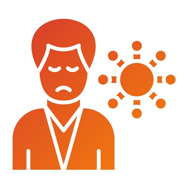 Estilo del icono de la reacción autoinmune del diseño vectorial