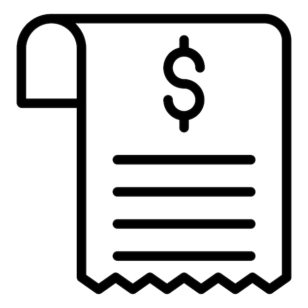 Estilo del icono del recibo de diseño vectorial