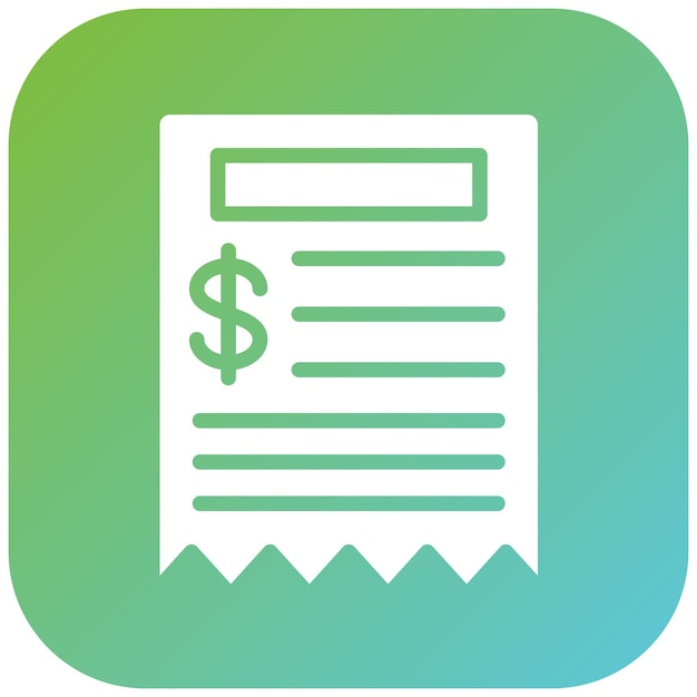 Estilo del icono del recibo de diseño vectorial