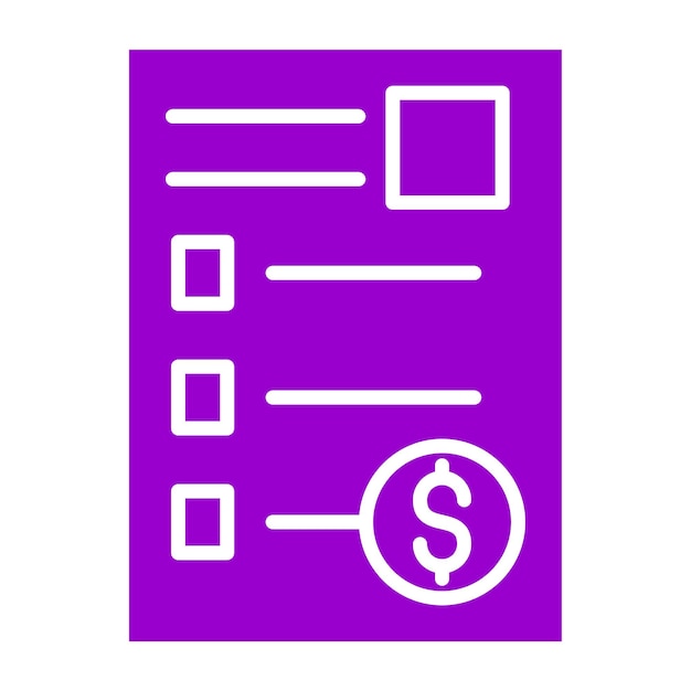 Estilo del icono del recibo de diseño vectorial