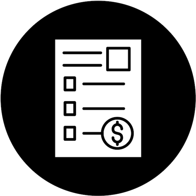 Estilo del icono del recibo de diseño vectorial