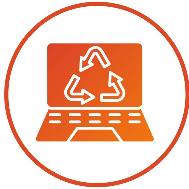 Estilo de icono de reciclaje de electrónica de diseño vectorial