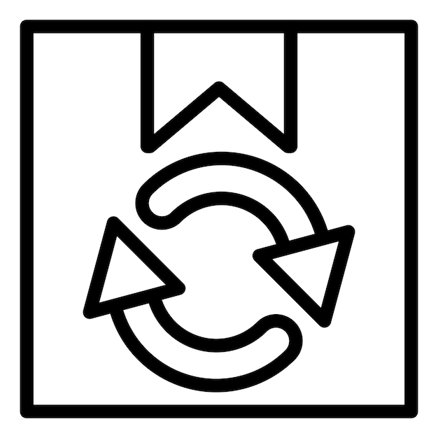 Estilo del icono de reciclaje del paquete