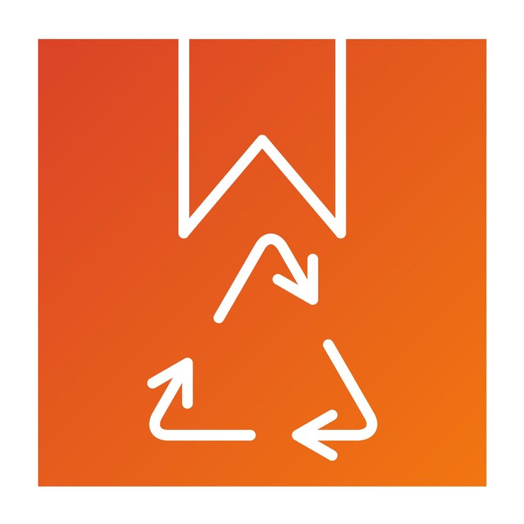 Vector estilo del icono de reciclaje del paquete