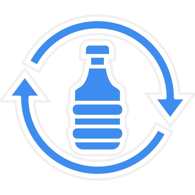 Estilo de icono de reciclaje de plástico de diseño vectorial