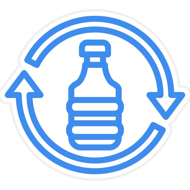 Estilo de icono de reciclaje de plástico de diseño vectorial