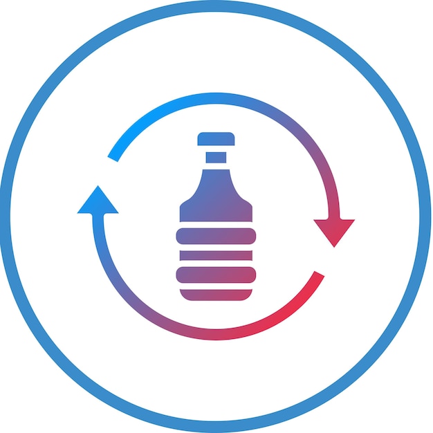 Estilo de icono de reciclaje de plástico de diseño vectorial