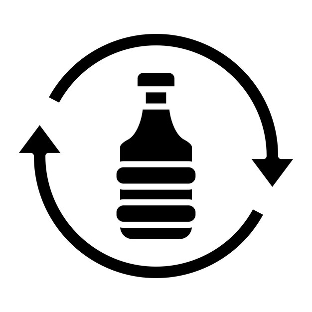 Estilo de icono de reciclaje de plástico de diseño vectorial