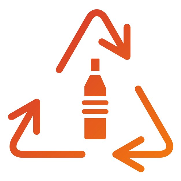 Estilo de icono de reciclaje de plástico de diseño vectorial