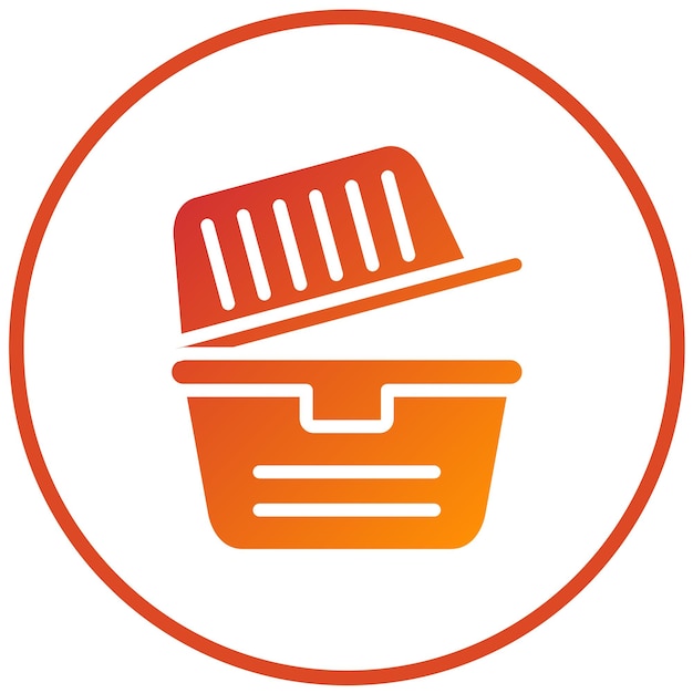Estilo del icono del recipiente de alimentos de diseño vectorial