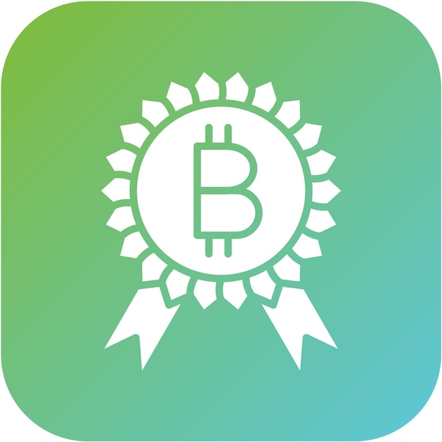 Estilo del icono de recompensa del bloque de diseño vectorial