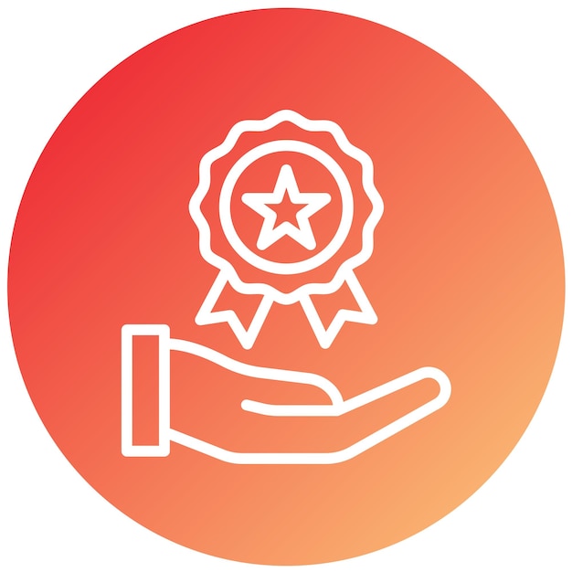 Estilo del icono de la recompensa de diseño vectorial