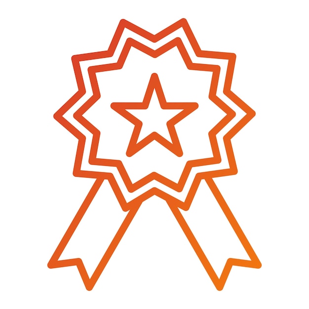 Estilo del icono de la recompensa de diseño vectorial