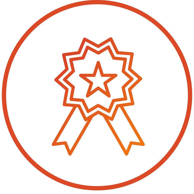 Estilo del icono de la recompensa de diseño vectorial