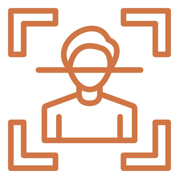 Estilo de icono de reconocimiento facial de diseño vectorial