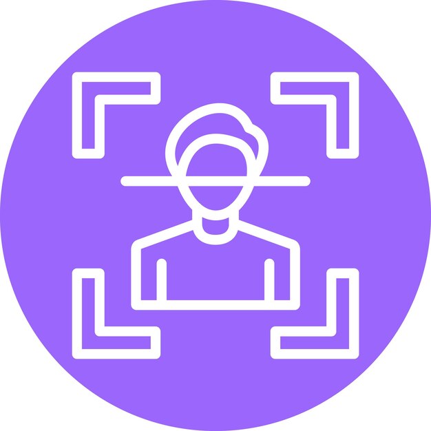 Estilo de icono de reconocimiento facial de diseño vectorial