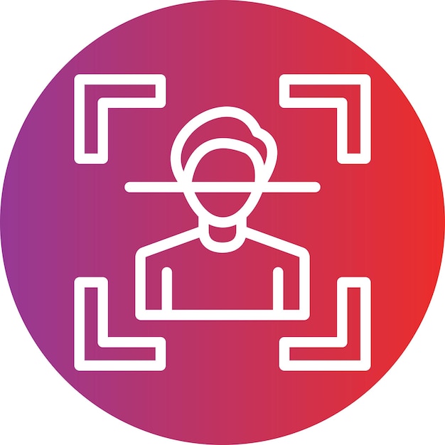 Estilo de icono de reconocimiento facial de diseño vectorial