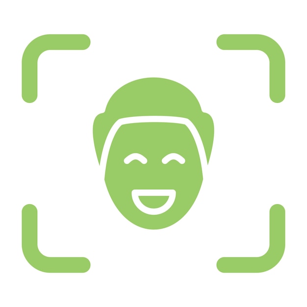 Estilo de icono de reconocimiento facial de diseño vectorial