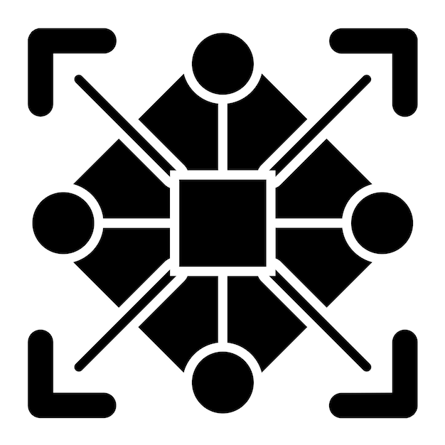Estilo del icono de reconocimiento de patrones de diseño vectorial