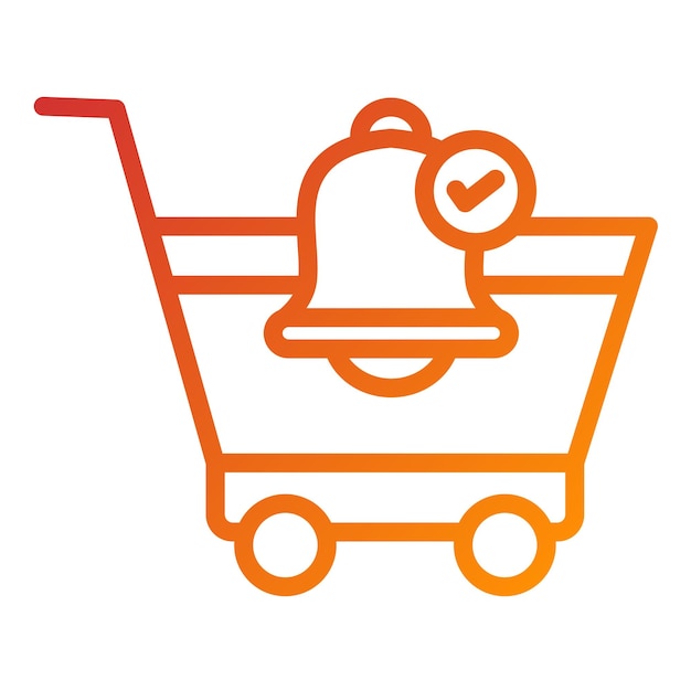 Estilo del icono de recordatorio del carrito de diseño vectorial