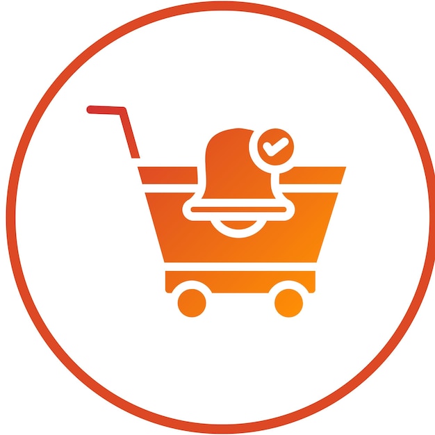 Estilo del icono de recordatorio del carrito de diseño vectorial