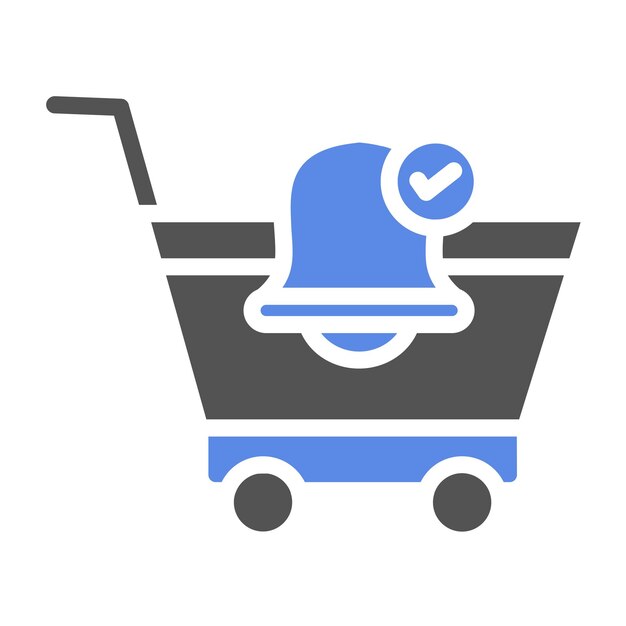 Estilo del icono de recordatorio del carrito de diseño vectorial