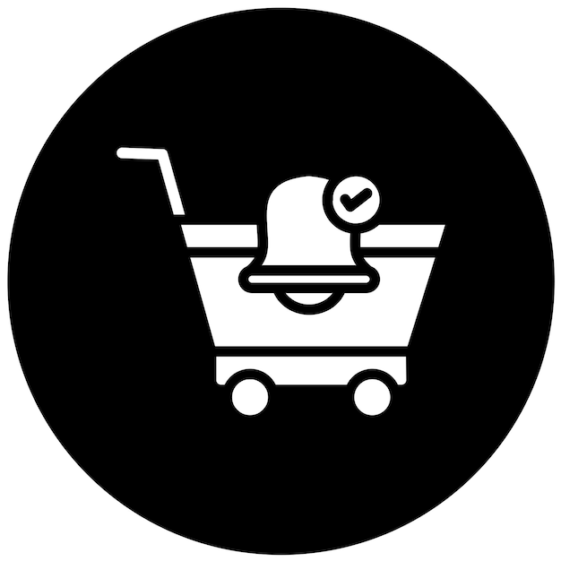 Estilo del icono de recordatorio del carrito de diseño vectorial