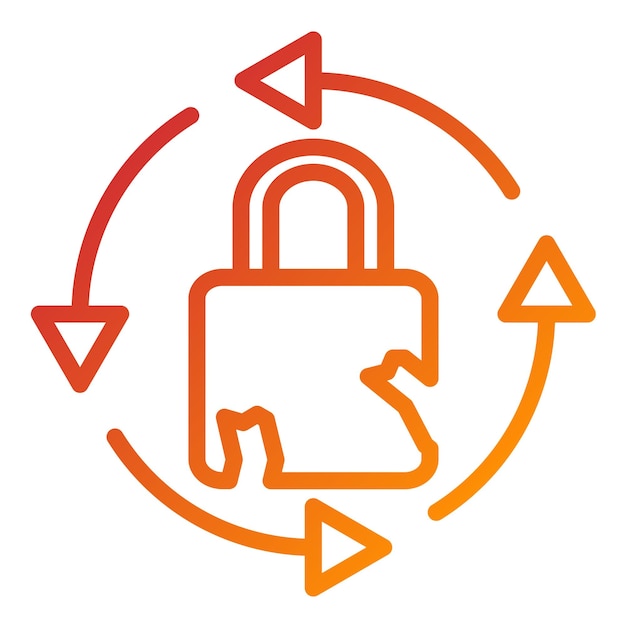 Estilo del icono de recuperación de violación de diseño vectorial