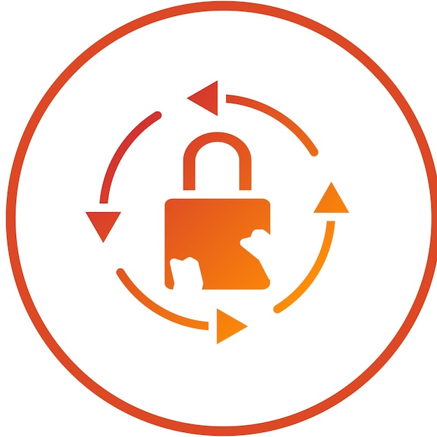Estilo del icono de recuperación de violación de diseño vectorial