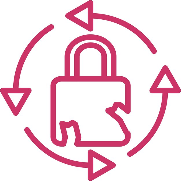Estilo del icono de recuperación de violación de diseño vectorial