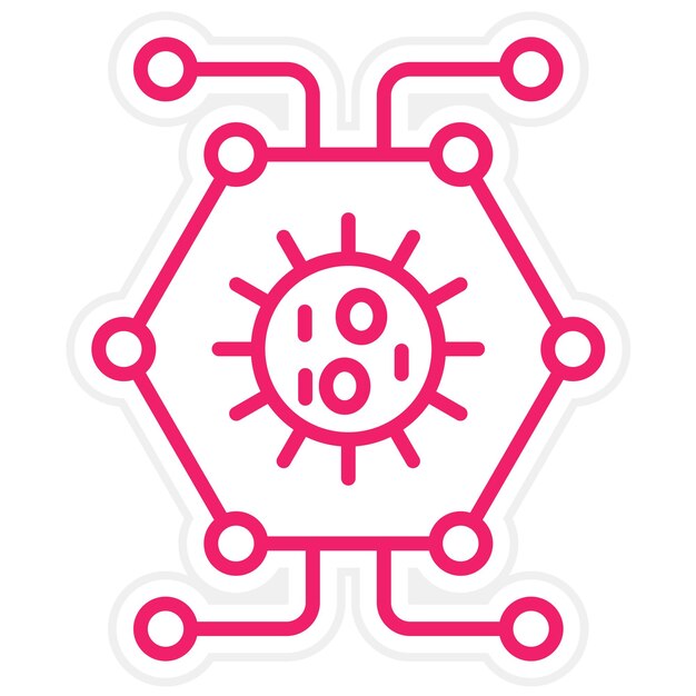 Estilo del icono de la red biológica de diseño vectorial