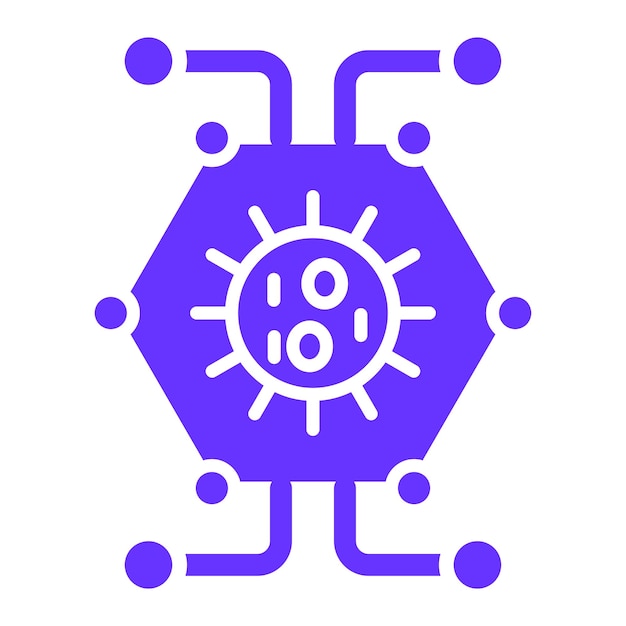 Estilo del icono de la red biológica de diseño vectorial