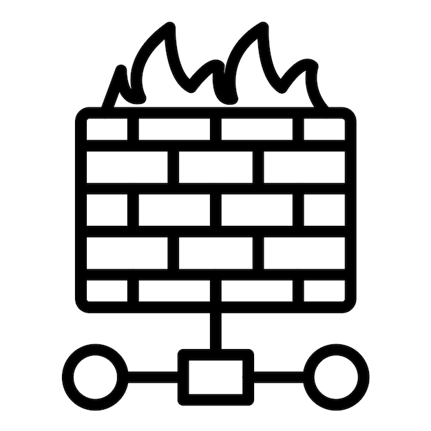 Estilo de icono de red del cortafuegos de diseño vectorial