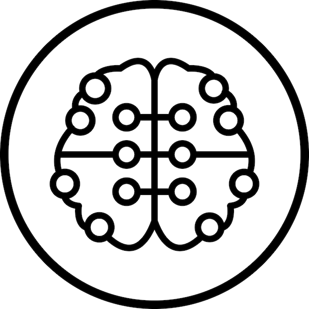 Estilo de icono de red neural de diseño vectorial