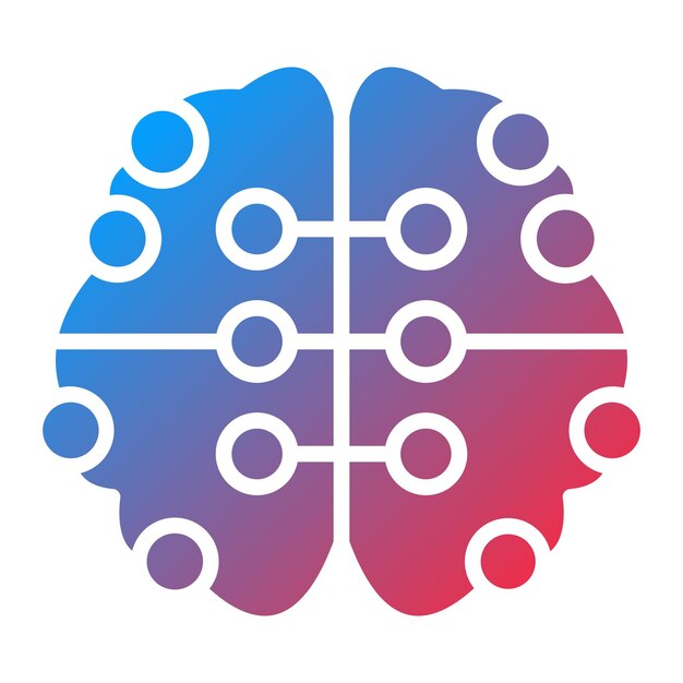 Estilo de icono de red neural de diseño vectorial