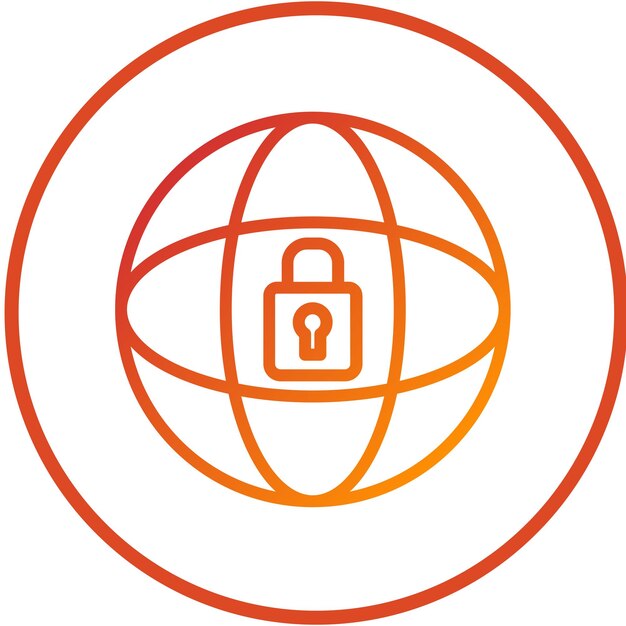 Estilo de icono de red segura de diseño vectorial