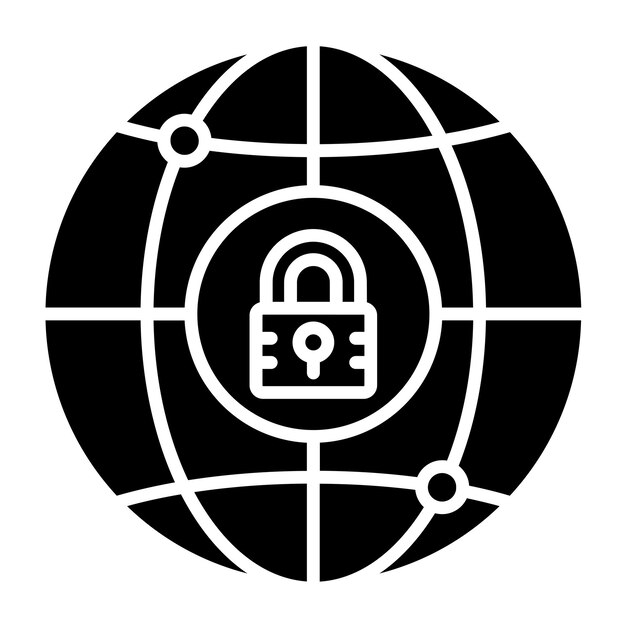 Estilo de icono de red de seguridad de diseño vectorial