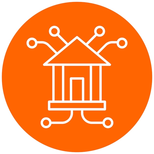 Estilo del icono de la red de sucursales de diseño vectorial
