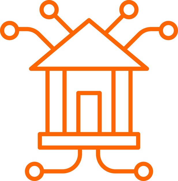 Estilo del icono de la red de sucursales de diseño vectorial
