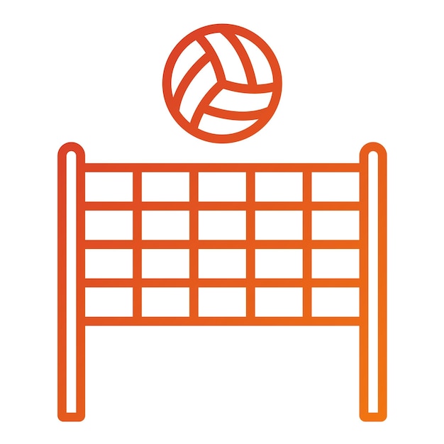 Vector estilo del icono de la red de voleibol