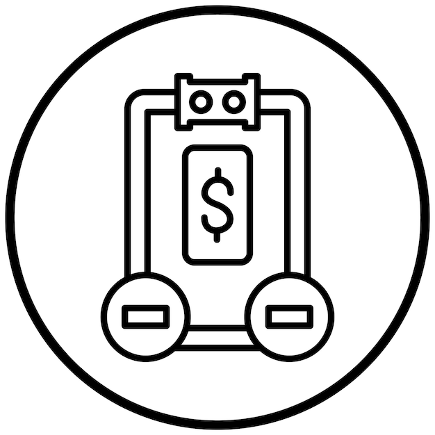 Vector estilo del icono de reducción de costos capitalizados