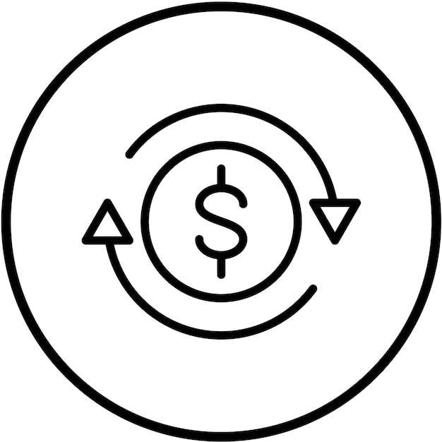 Vector estilo del icono de reembolso del diseño vectorial