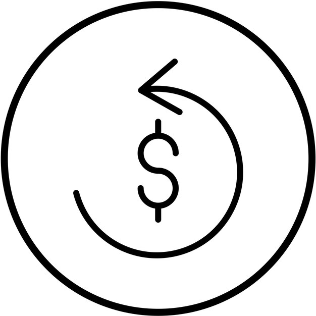 Estilo del icono de reembolso del diseño vectorial