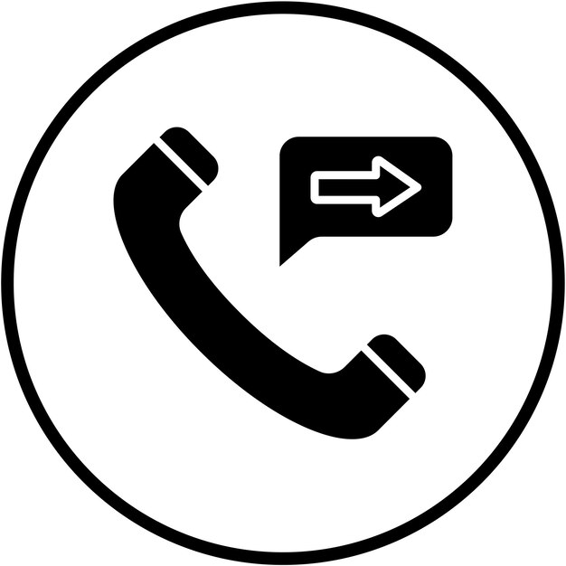 Estilo de icono de reenvío de llamadas de diseño vectorial