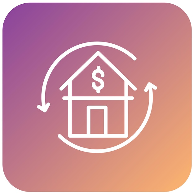 Estilo del icono de refinanciamiento del diseño vectorial