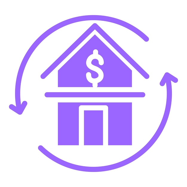 Estilo del icono de refinanciamiento del diseño vectorial
